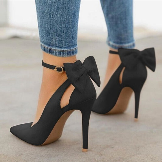 Bowknot Ankle Strap Heels